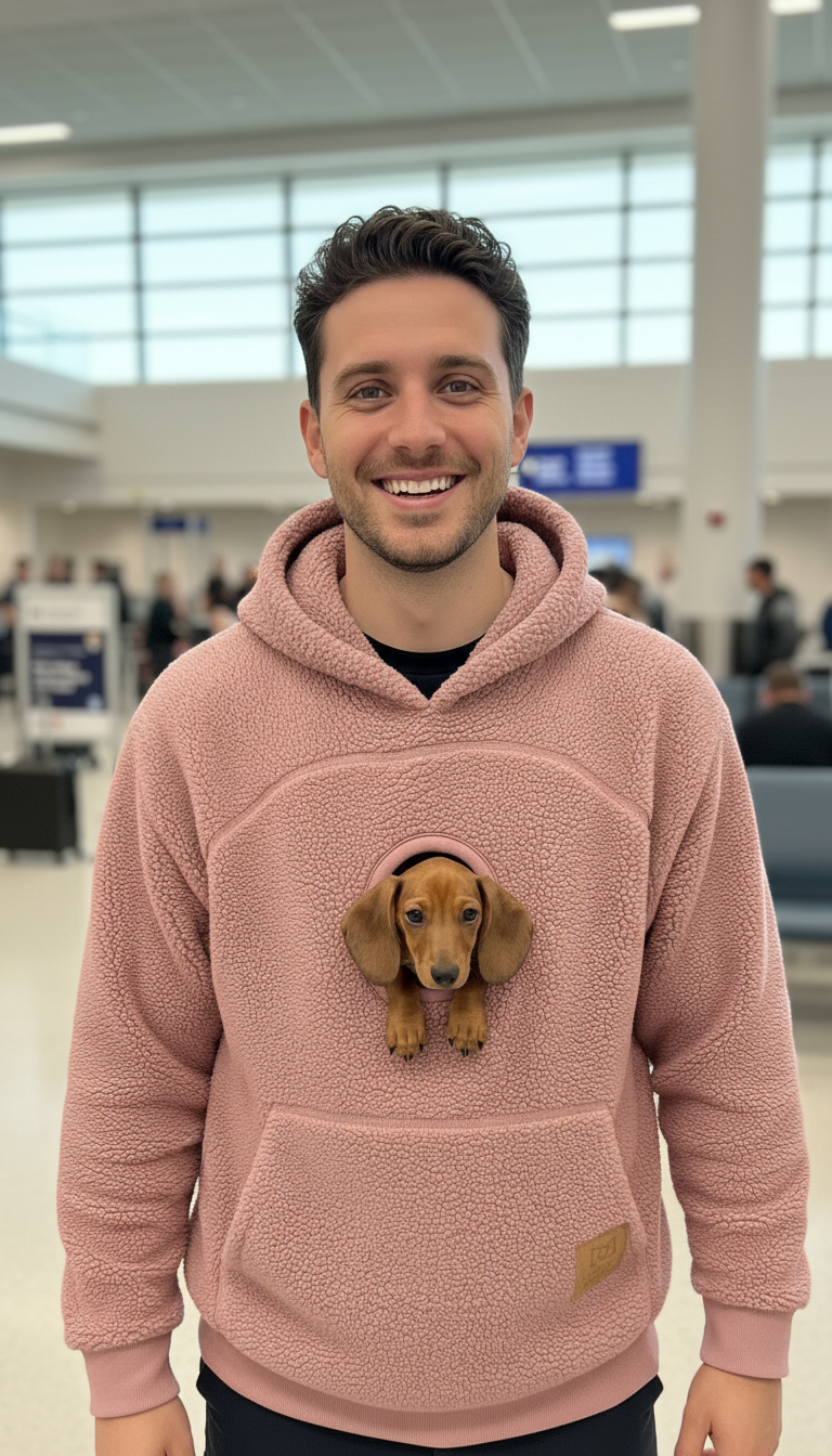 Sudadera Kangapaw para perros pequeños y gatos – con bolsillo y ventanita